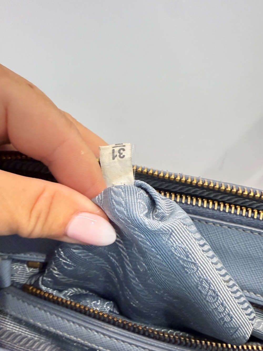 Prada Saffiano Small Galleria Double Zip Tote in Blue - Picture 11 of 15